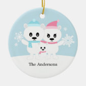 Polaire Beer Familieversieringen Keramisch Ornament (Voorkant)
