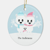 Polaire Beer Familieversieringen Keramisch Ornament (Links)