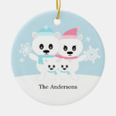 Polaire Beer Familieversieringen Keramisch Ornament (Voorkant)