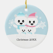 Polaire Beer Familieversieringen Keramisch Ornament (Achterkant)