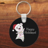Polaire Beer kerstwinter winterdieren Sleutelhanger (Voorkant)