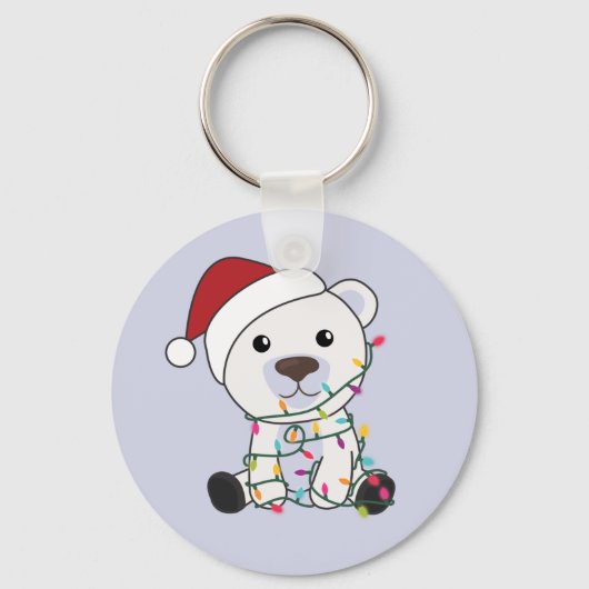 Polaire Beer kerstwinter winterdieren Sleutelhanger (Voorkant)