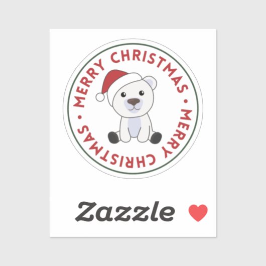 Polaire Beer kerstwinter winterdieren Sticker (Vel)