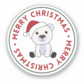 Polaire Beer kerstwinter winterdieren Sticker (Voorkant)