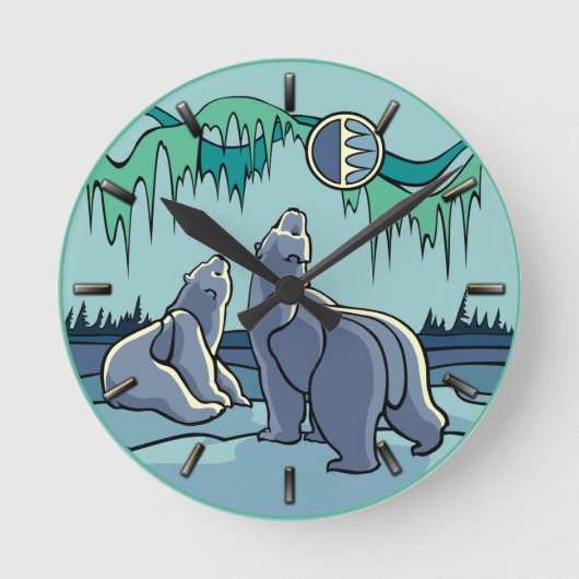 Polaire Beer-klokkast (standaard Beer) Ronde Klok (Voorkant)