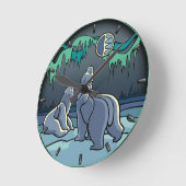 Polaire Beer-klokkast (standaard Beer) Ronde Klok (Hoek)