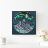 Polaire Beer-klokkast (standaard Beer) Vierkante Klok (Huis)