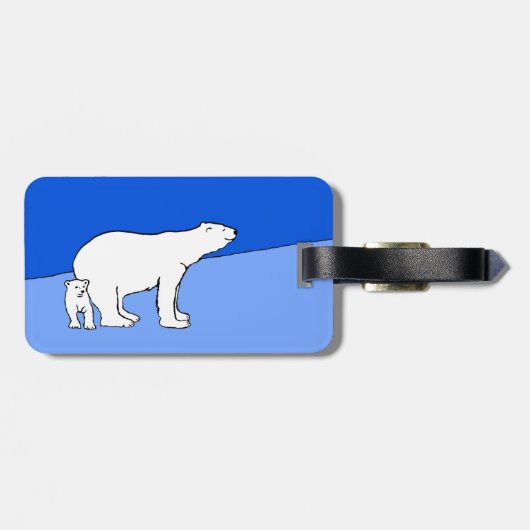 Polaire Beer — Mam en kauwen — Wilde kunst Bagagelabel (Achterkant horizontaal)