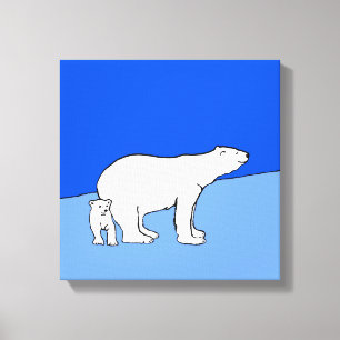 Polaire Beer — Mam en kauwen — Wilde kunst Canvas Afdruk