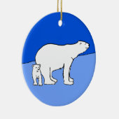 Polaire Beer — Mam en kauwen — Wilde kunst Keramisch Ornament (Rechts)