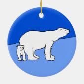 Polaire Beer — Mam en kauwen — Wilde kunst Keramisch Ornament (Achterkant)