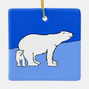 Polaire Beer — Mam en kauwen — Wilde kunst Keramisch Ornament