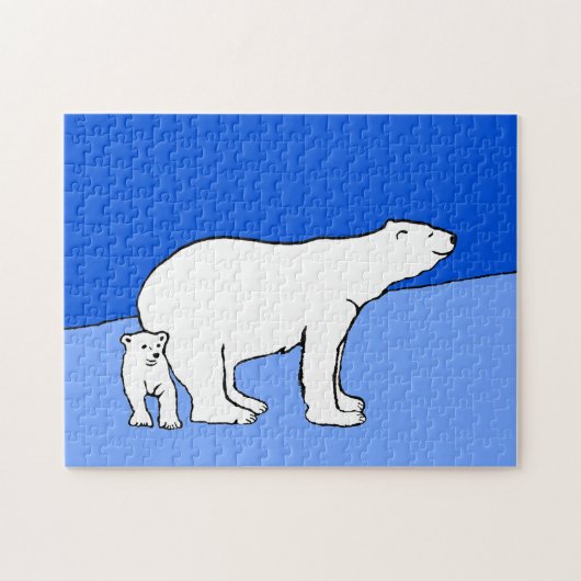 Polaire Beer — Mam en kauwen — Wilde kunst Legpuzzel (Horizontaal)