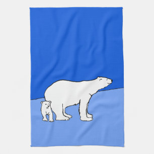 Polaire Beer — Mam en kauwen — Wilde kunst Theedoek