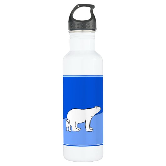 Polaire Beer — Mam en kauwen — Wilde kunst Waterfles (Voorkant)