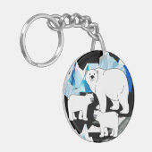 Polaire Beer Mam en kubussen Sleutelhanger (Voorkant Links)