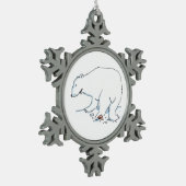 Polaire Beer pewter snowflake Tin Sneeuwvlok Ornament (Links)