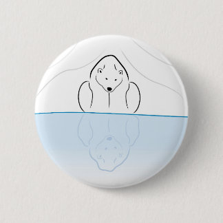 Polaire beer Reflectie over de opwarming van de aa Ronde Button 5,7 Cm
