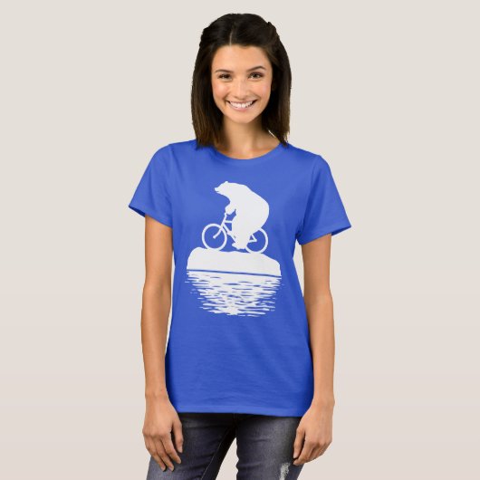 Polaire Beer Riding Bike op Iceberg Women's T-shir T-shirt (Voorkant volledig)