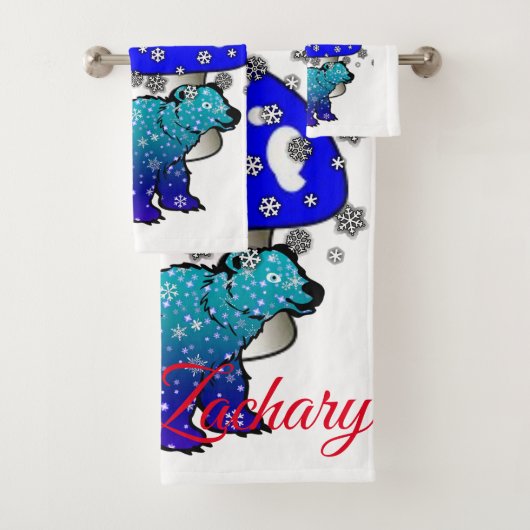 Polaire Beer Snowflakes Sneeuwhanddoekjes Bad Handdoek (Insitu)