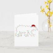 Polaire Beer Xmas verlichtend Santa Hat Polar Beer Kaart (Gele Bloem)