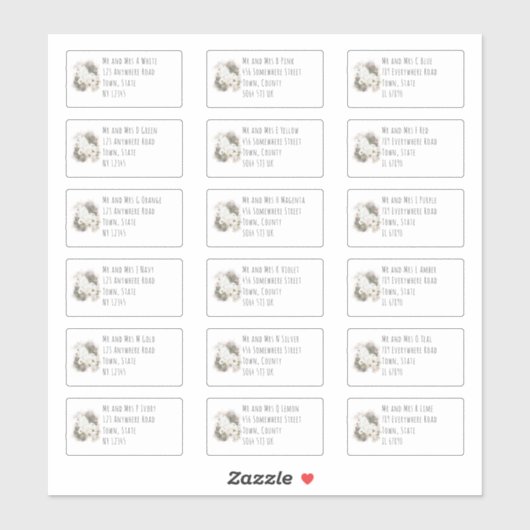 Polaire Beren 18 Adresetiketten met individuele na Sticker (Vel)