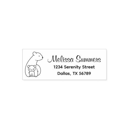 Polaire Beren: Adres moeder en krab Zelfinktende Stempel (Design)