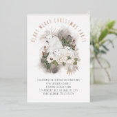 Polaire Beren Beary Merry Kerstparty Luxe Folie Uitnodiging (Staand Voorkant)