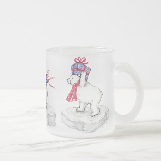 Polaire Beren Bevroren Mok! Matglas Koffiemok (Rechts)