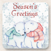 Polaire beren bier onderzetter (Voorkant)