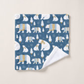 Polaire Beren, bomen en sneeuwvlokken Bad Handdoek (Wasdoekje)