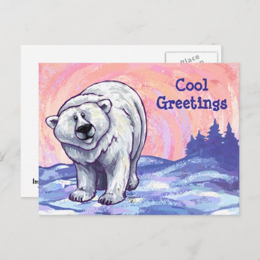 Polaire Beren Briefkaart (Voorkant / Achterkant)