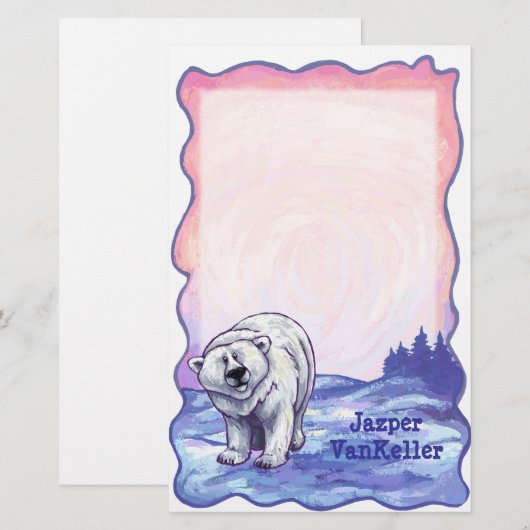 Polaire Beren Briefpapier (Voorkant / Achterkant)