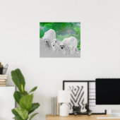 Polaire Beren, cabines en noord-lampen Poster (Thuiskantoor)