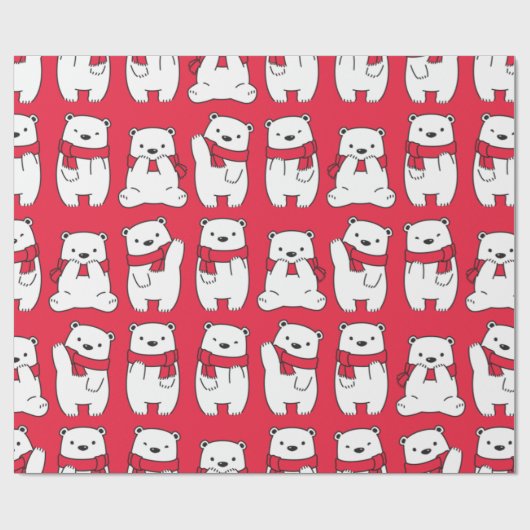 Polaire Beren Cadeaupapier (Vlak)