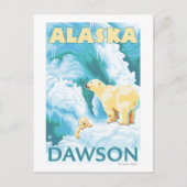 Polaire Beren & Cub - Dawson, Alaska Briefkaart (Voorkant)