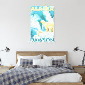 Polaire Beren & Cub - Dawson, Alaska Canvas Afdruk (Insitu (Slaapkamer))