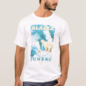 Polaire Beren & Cub - Juneau, Alaska T-shirt (Voorkant)