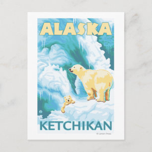 Polaire Beren & Cub - Ketchikan, Alaska Briefkaart