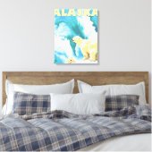Polaire Beren & Cub - Latouche, Alaska Canvas Afdruk (Insitu (Slaapkamer))