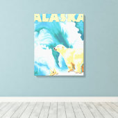 Polaire Beren & Cub - Latouche, Alaska Canvas Afdruk (Insitu (Houten vloer))