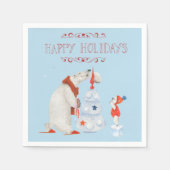 Polaire Beren die de boom decorteren Servet (Voorkant)