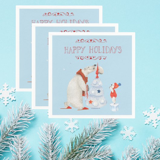 Polaire Beren die de boom decorteren Servet