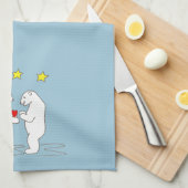 Polaire Beren die hart en gele sterren geven Theedoek (Quarter Fold)