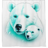 Polaire Beren Douchegordijn (Voorkant)