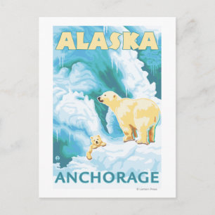Polaire Beren en Cub - Anchorage, Alaska Briefkaart