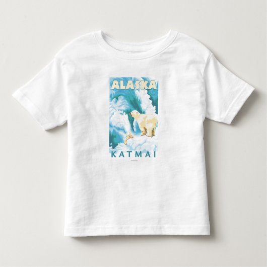 Polaire Beren en Cub - Katmai, Alaska Kinder Shirts (Voorkant)