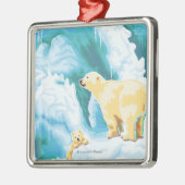 Polaire Beren en Cub - Katmai, Alaska Metalen Ornament (Links)