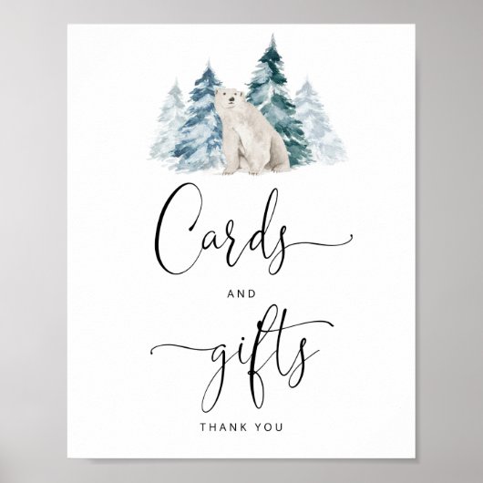 Polaire beren en geschenkkaarten, poster (Voorkant)