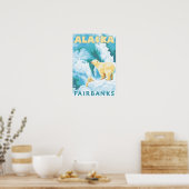Polaire Beren en kubussen - Fairbanks, Alaska Poster (Keuken)